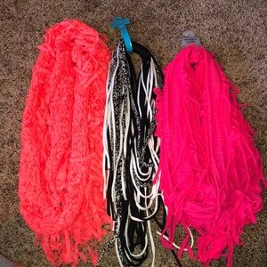 Lot of (3) Fringed Infinity Scarves
